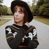 Ghost Long Sleeve Loose Knitted Sweate